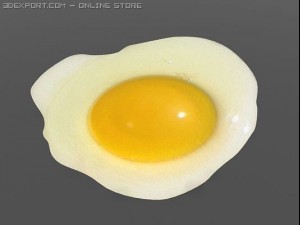 fried small egg Modèle 3D