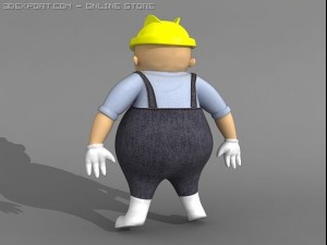 cartoon character worker Modelo 3D
