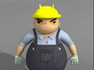 cartoon character worker 3D Model