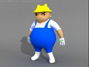 cartoon character worker standard 3D 모델
