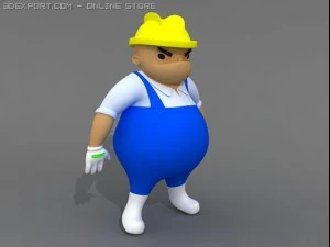 cartoon character worker standard 3D Model