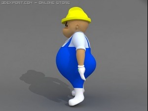 cartoon character worker standard 3D 模型