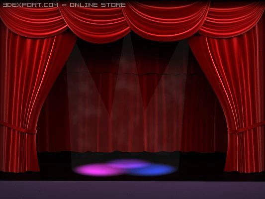 stage with curtains 3D Model .c4d .max .obj .3ds .fbx .stl .blend