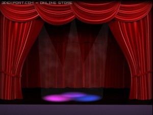 stage with curtains 3D Model