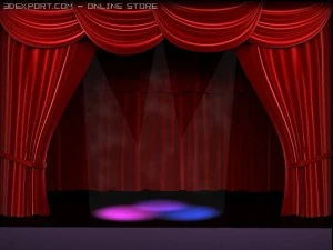 커튼이 있는 무대 3D 모델