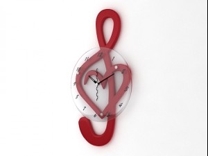heart key wall clock 3D Модель