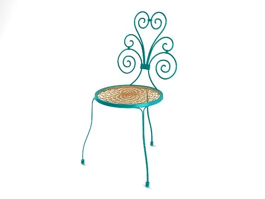 garden chair blue 3D Model .c4d .max .obj .3ds .fbx .stl .blend 