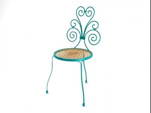 garden chair blue 3D Model