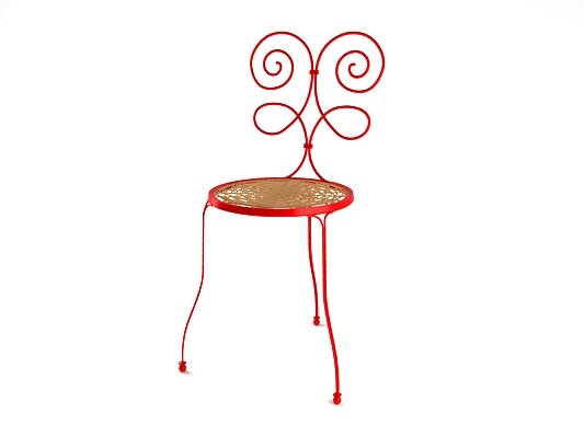 garden chair red 3D Model .c4d .max .obj .3ds .fbx .stl .blend 