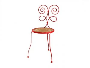 花园椅红色 3D 模型