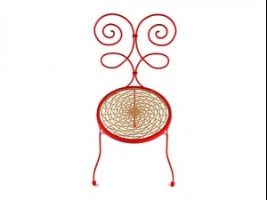garden chair red 3D Model