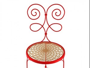 garden chair red 3D Model