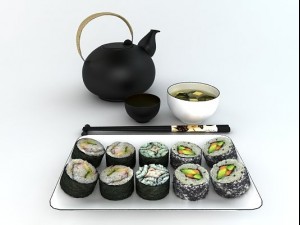 japanese dishes 3D Model