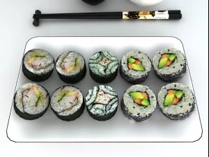 japanese dishes 3D Model
