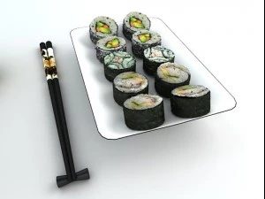 japanese dishes 3D Model