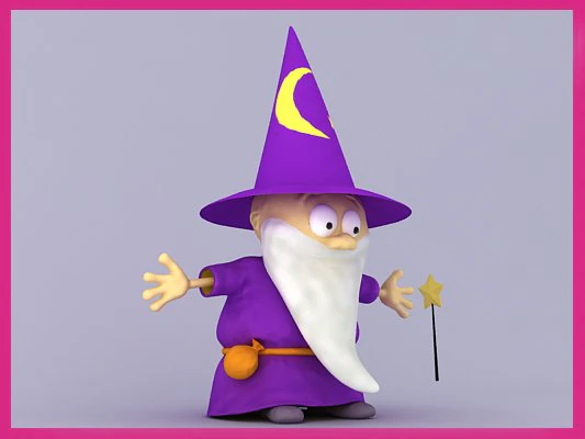 wizard cartoon character 3D Model .c4d .max .obj .3ds .fbx .stl .blend 