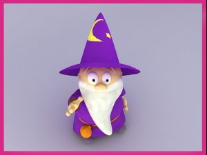 wizard cartoon character rigged Modelo 3D