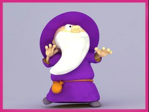 wizard cartoon character rigged 3D Model