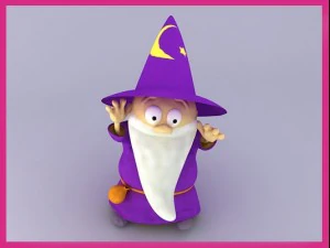 wizard cartoon character rigged 3D Model