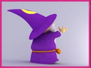 wizard cartoon character rigged 3D Model