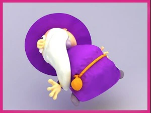 wizard cartoon character rigged 3D Model