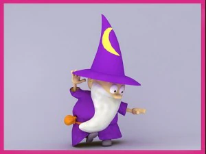wizard cartoon character rigged 3D Model