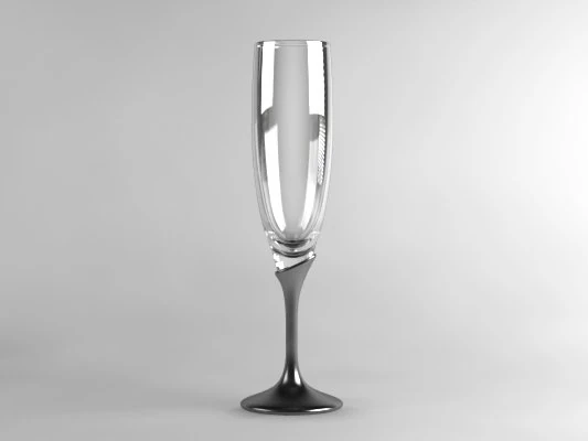 champagne flute glass 01 3D Model .c4d .max .obj .3ds .fbx .stl .blend