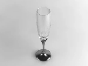 champagne flute glass 01 3D Model