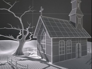 church scene 3D Model