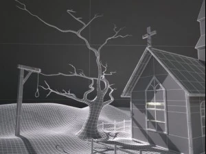 church scene 3D Model