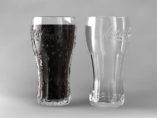 coca cola glass with water droplets 3D Model .c4d .max .obj .3ds .fbx .stl .blend 