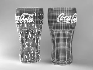 coca cola glass with water droplets 3D Model