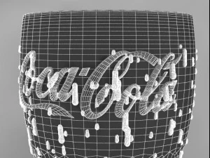 coca cola glass with water droplets 3D Model