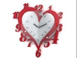 pendulum heart shaped wall clock 3D Model