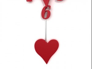 pendulum heart shaped wall clock 3D 模型