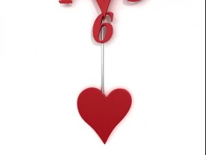 pendulum heart shaped wall clock 3D Model
