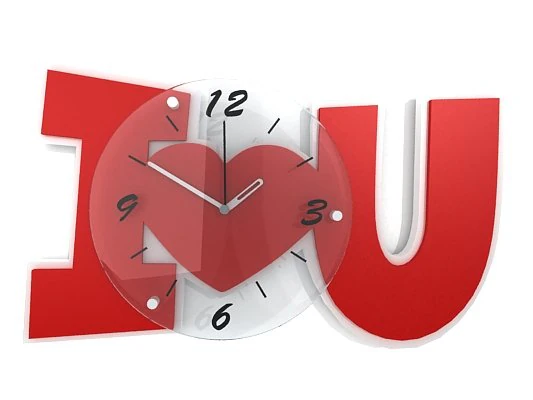 wall clock i love you 3D Model .c4d .max .obj .3ds .fbx .stl .blend