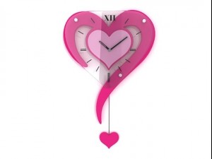wall clock pendulum heart shaped 3D-Modell