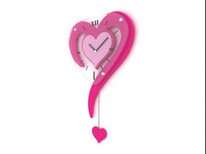 wall clock pendulum heart shaped 3D Model