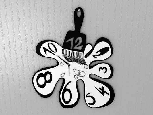 수채 벽시계 3D 모델 .c4d .max .obj .3ds .fbx .stl .blend 