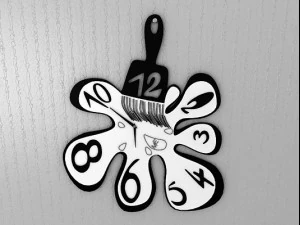 horloge murale aquarelle Modèle 3D