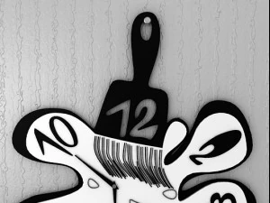 수채 벽시계 3D 모델