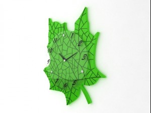 green leaf wall clock 3D Modell