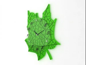 green leaf wall clock 3D Model