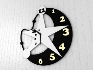 silent night wall clock 3D Model