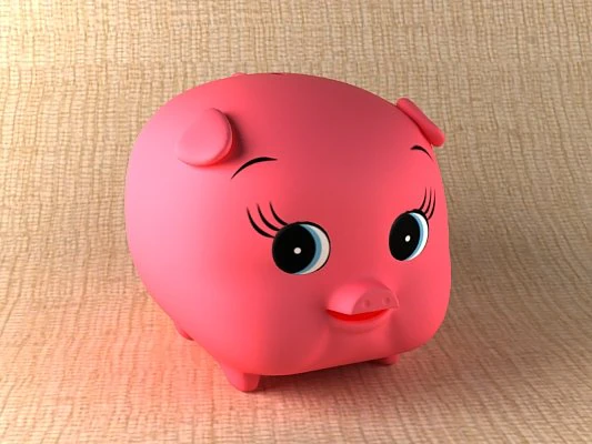 piggy bank 3D Model .c4d .max .obj .3ds .fbx .stl .blend