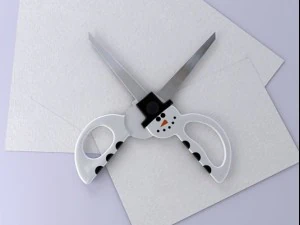 frosty snowman scissors 3D Model