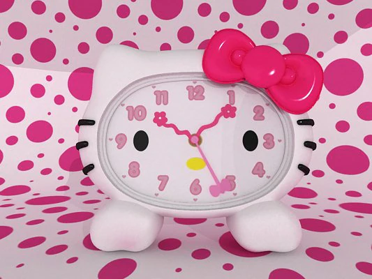 hello kitty clock 3D Model .c4d .max .obj .3ds .fbx .stl .blend 