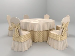 stół i krzesła na przyjęcie weselne Model 3D