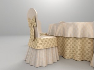 table and chairs for wedding party Model 3D